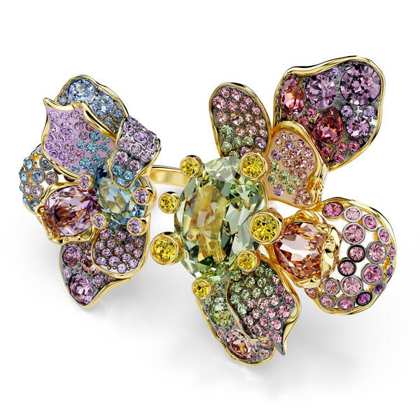 Swarovski Idyllia Flower Prsten, Višebojni, Zlatni ton