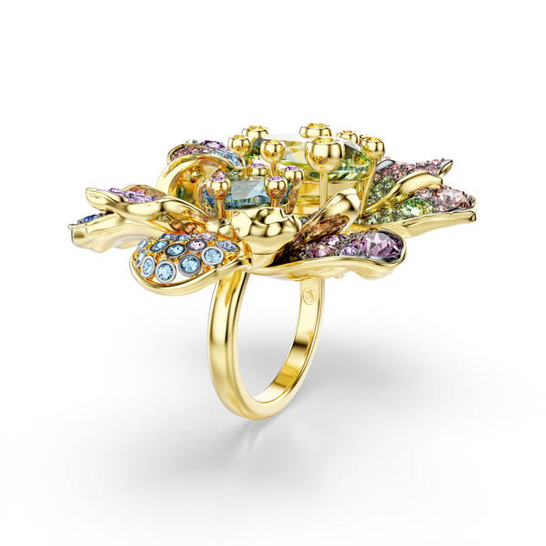 Swarovski Idyllia Flower Prsten, Višebojni, Zlatni ton