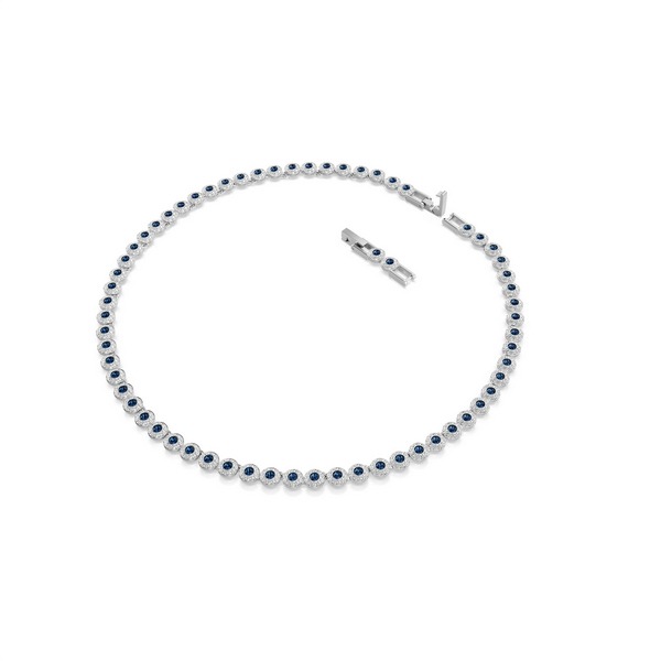 Una Angelic Tennis Ogrlica, Round cut, Plava