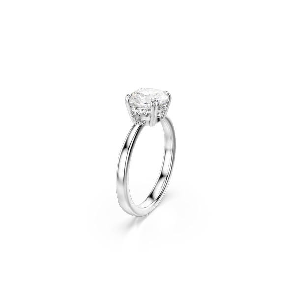 Stilla Koktel Prsten, Okrugli Rez, Bijela, Srebrna Završna Obrada