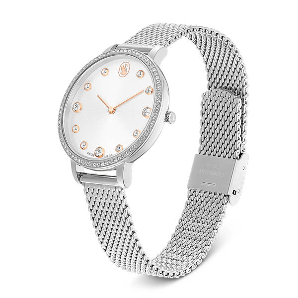 Clarica Sat, Švicarski Mehanizam, Metalna Narukvica, Srebrni Ton, Nehrđajući Čelik