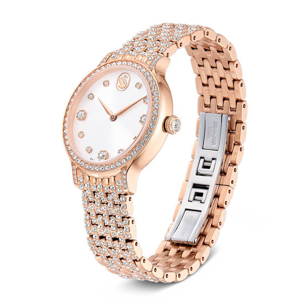 Imber Sat, Švicarski Mehanizam, Metalna Narukvica, Rozo Zlatni Ton, Pozlata Rozim Zlatom