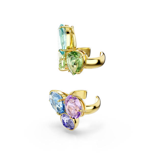 Gema Ear Cuffs, Asimetrični Dizajn, Različit Rez, Višebojno, Pozlata