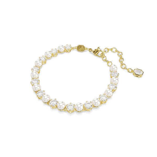 Matrix Tennis Narukvica, Biser, Bijela, Pozlata
