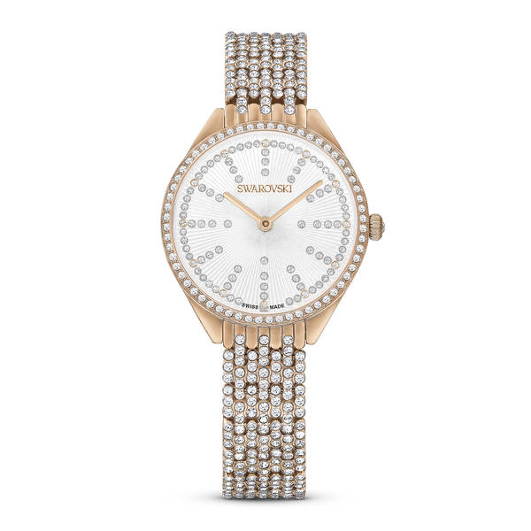 Attract Sat, Švicarski Mehanizam, Metalna Narukvica, Rozo Zlatni Ton, Pozlata Rozim Zlatom